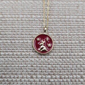 18 Inch Gold Over Sterling Chinese Zodiac Year of the Rabbit Necklace A7192